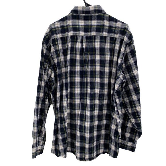 L.L. Bean Blue/Green Plaid Long Sleeve Flannel Button Down Men’s Size XL - Picture 2 of 5
